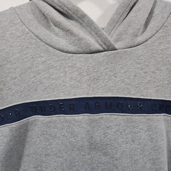 Under Armour Project Rock Womens Size M Loose Gray Fleece Crop Hoodie Sweatshirt - Picture 5 of 10